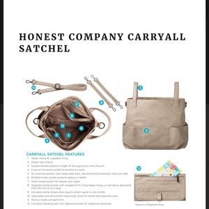 The Honest Company Vegan Leather Carryall Satchel